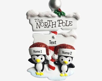 Personalized First Christmas Couple Ornament, Our 1st Christmas Custom Hand Personalized Christmas Gift, Christmas Tree as a Family of 2