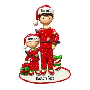 Single Parent Dad and Child Personalized Ornament - Dad and Daughter Personalized Ornament - Father and Son Personalized Christmas Ornament