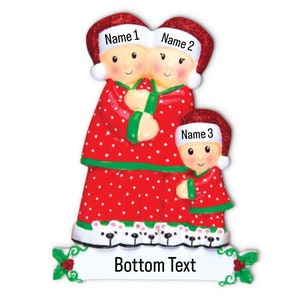 Personalized Christmas Ornament Family of 3, Family of Three Personalized Christmas Ornament, First Christmas with One Child, New Family