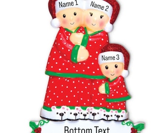 Personalized Christmas Ornament Family of 3, Family of Three Personalized Christmas Ornament, First Christmas with One Child, New Family