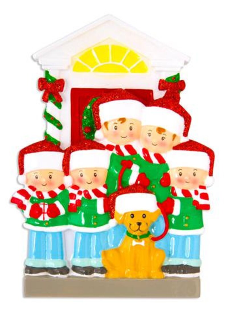 2021 Christmas Ornament Family with Dog Christmas Ornament Etsy
