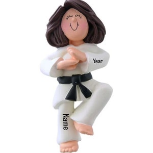 Personalized Karate Girl Ornament, Taekwondo Gift for Her, Custom Karate Gifts For Girls Kid Ornament, Martial Art Kickboxing / Jiu Jitsu