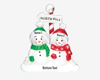 Personalized First Christmas Couple Ornament, Our 1st Christmas Custom Hand Personalized Christmas Gift, Christmas Tree as a Family of 2
