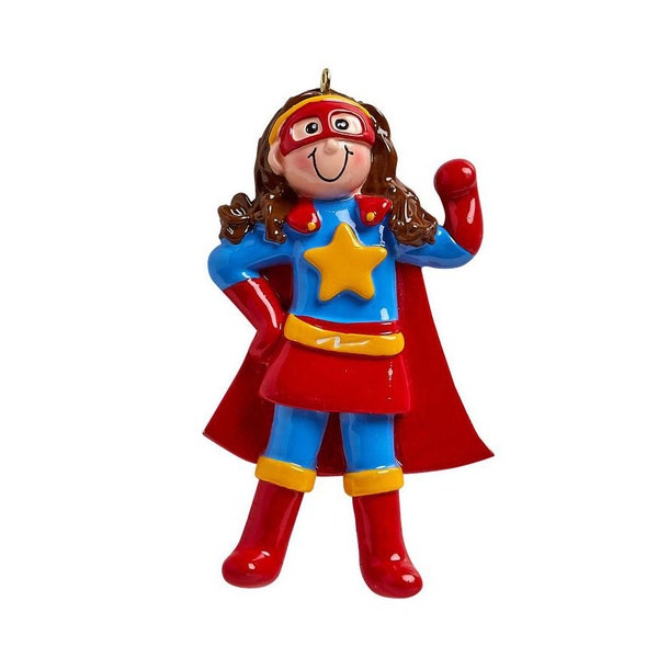 Personalized superhero girl Christmas Student Ornament, supergirl Ornament