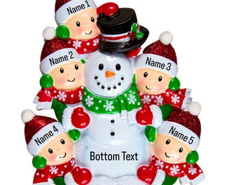 Personalized Christmas Ornament Family of 5, Family of Five Personalized Christmas Ornament, Family with 3 kids, Ornament with Names