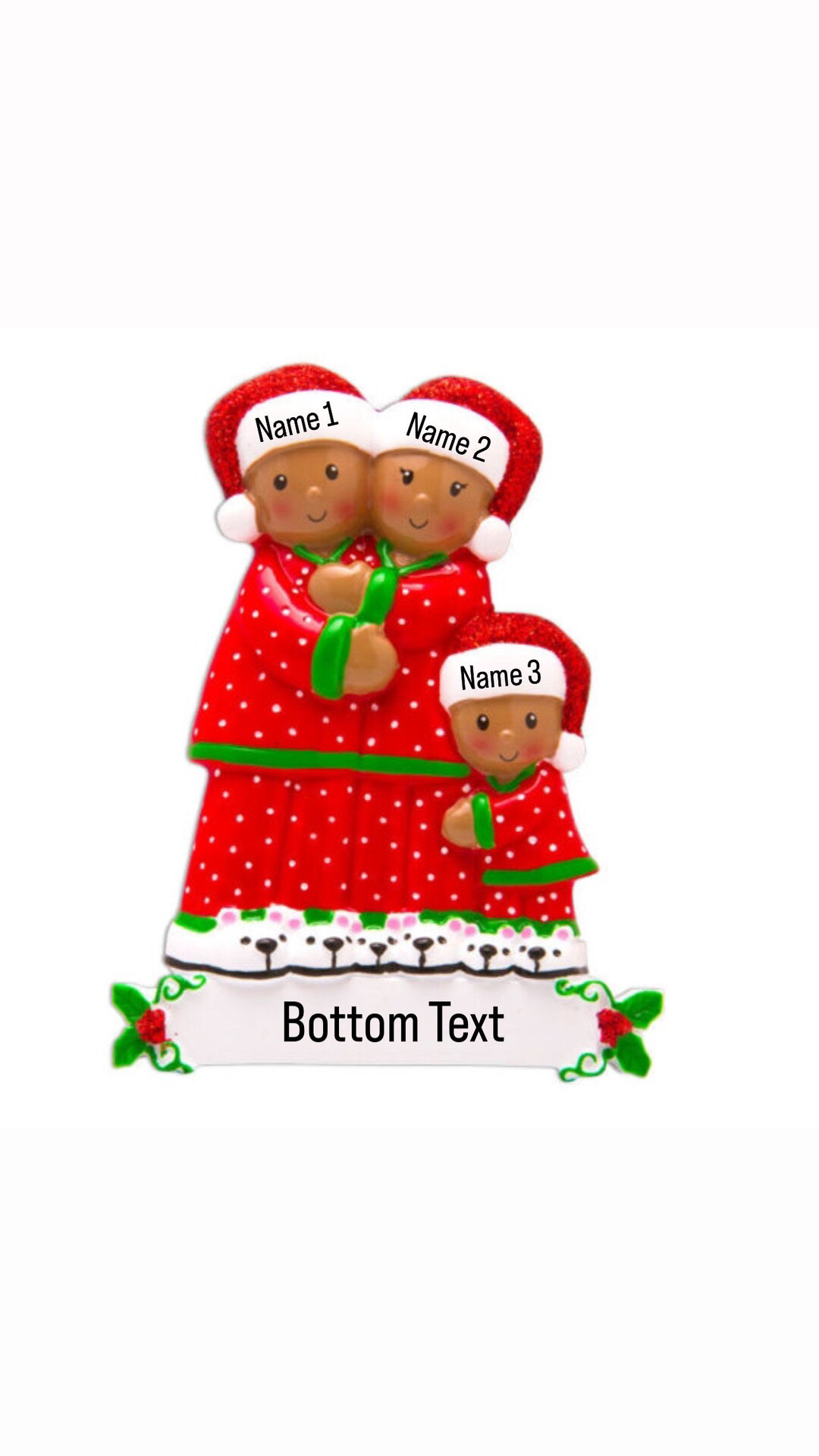 Personalized Christmas Ornament Family of 3, Family of Three ...