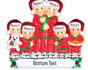 Personalized Christmas Ornament Family of 6, Family of six Personalized Christmas Ornament, Family with 4 kids, Ornament with Names