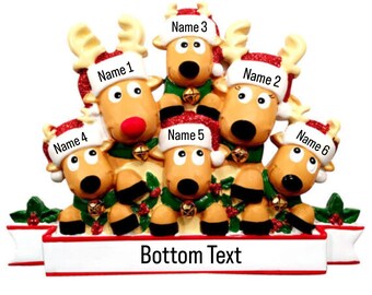 Personalized Christmas Ornament Family of 6, Family of six Personalized Christmas Ornament, Family with 4 kids, Ornament with Names