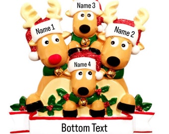 Personalized Christmas Ornament Family of 4, Family of Four Personalized Christmas Ornament, Family with 2 kids, First Christmas with 2 kids