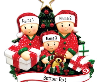 Personalized Christmas Ornament Family of 3, Family of Three Personalized Christmas Ornament, First Christmas with One Child, New Family