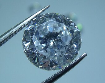 Lab-Grown Diamond, 10mm Round Colorless, Portuguese Cut – Round Brilliant Cubic Zirconia, CZ Loose Stone for Ring, Pendant & Jewelry Making