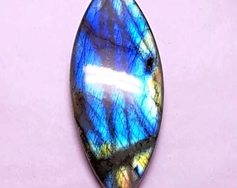 57x22mm Raw Jewelry Making Supply, Loose Labradorite Cabochon, Gemstone pendant, Flashy Marquise, Blue fire Stone wire wrap healing crystal