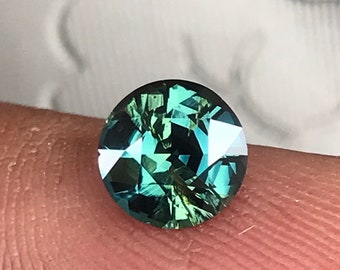 6MM Round Cut Natural Green Sapphire, 1.22Ct Unheated sapphire for ring Making.