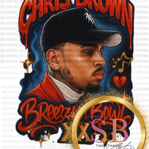 Chris Brown Breezy Bowl PNG Concert T-Shirt Design Digital Download Sublimation & DTF Print PNG File Digital File Instant Download on Canva