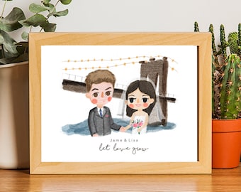Custom portrait | Wedding Gift | Custom illustration | Portrait Drawing | Family Portrait | Couple Portrait | Personalized Gifts | Printed