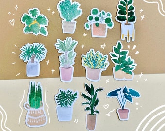 Plant Sticker Pack | House Plants Sticker Set | Pot Plant Stickers | Plant Mom | Water Proof | Bullet Journal Sticker | Planner Sticker