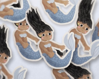 Mermaid Sticker | Planner & Bullet Journal Sticker | Vinyl matte | waterproof | girl sticker | cute sticker | blue mermaid