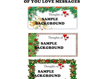 Christmastime Thoughts of You Love Messages (5 coupon backgrounds and 15 messages included)