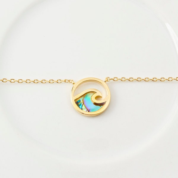 18K Gold Dipped Tidal Wave Coin Cut Out Pendant Necklace | Dainty Necklace | Gold Dip Necklace | Gift Idea | Tidal Wave Necklace |  Handmade