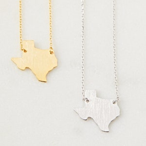 18K Gold Dipped Texas Pendant Necklace | TX US State Dainty Necklace | Gold Dip Necklace | Gift Idea | Cut Out Jewelry | Handmade