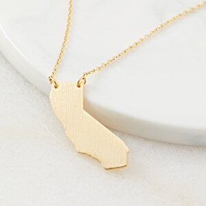 18K Gold Dipped California Pendant Necklace | CA US State Dainty Necklace | Gold Dip Necklace | Gift Idea | Cut Out Jewelry | Handmade