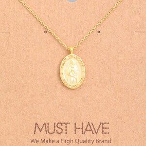 18K Gold/Silver Dipped St. Valentine Coin Pendant Necklace | Patron Saint of Love | Dainty St. Valentine Coin Pendant | Gift Idea for Her