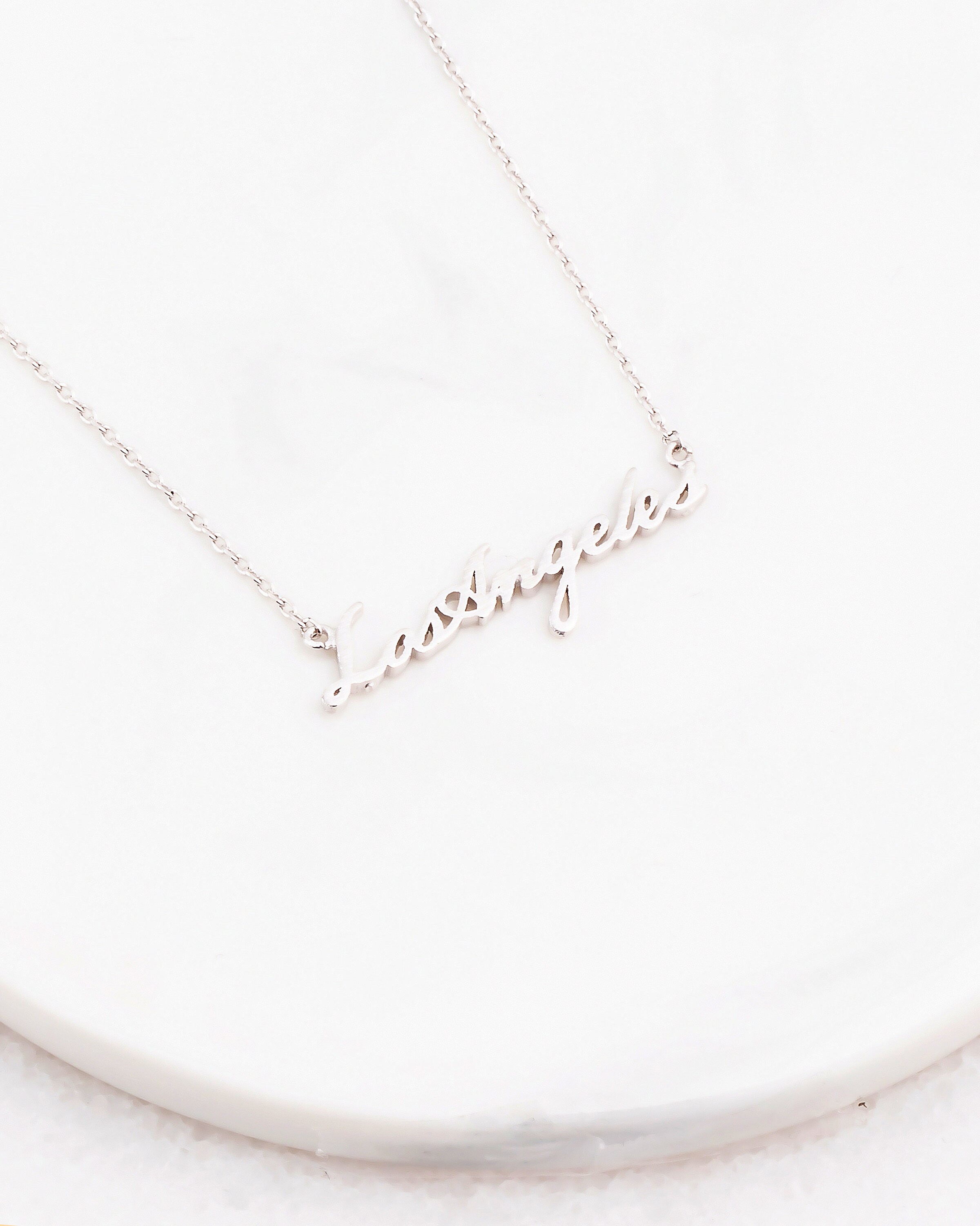 18K Gold Plated Los Angeles Necklace Gold Necklace City of Etsy