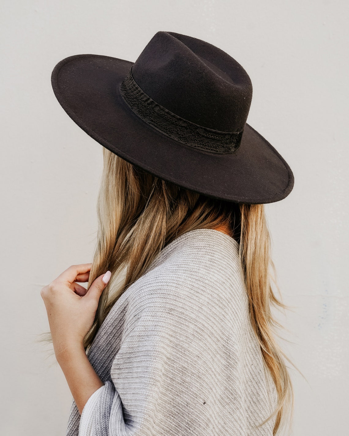 100 Wool Embroidered Felt Flat Brim Cowboy Hat Beige Cowboy Etsy