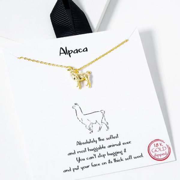 18K Gold/White Gold Dipped Alpaca Pendant Necklace | Dainty Tiny Alpaca Necklace | Cute Tiny Alpaca Necklace | Minimalist Alpaca |Gift Idea