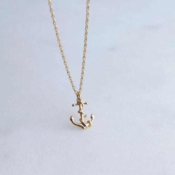 18K Gold/Silver Dipped Mini Anchor Necklace | Cute Mini Anchor Charm | Dainty Mini Anchor Necklace | Boat Life | Gift Idea | Birthday Gift