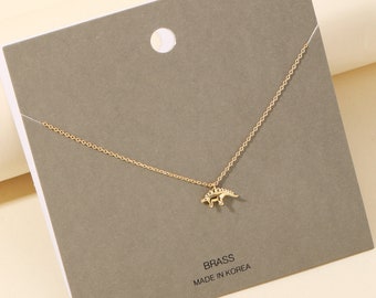 Gold Dipped Stegosaurus Pendant Necklace | Dainty Stegosaurus Necklace | Cute Stegosaurus Necklace | Dinosaur Jewelry | Gift Idea for Her