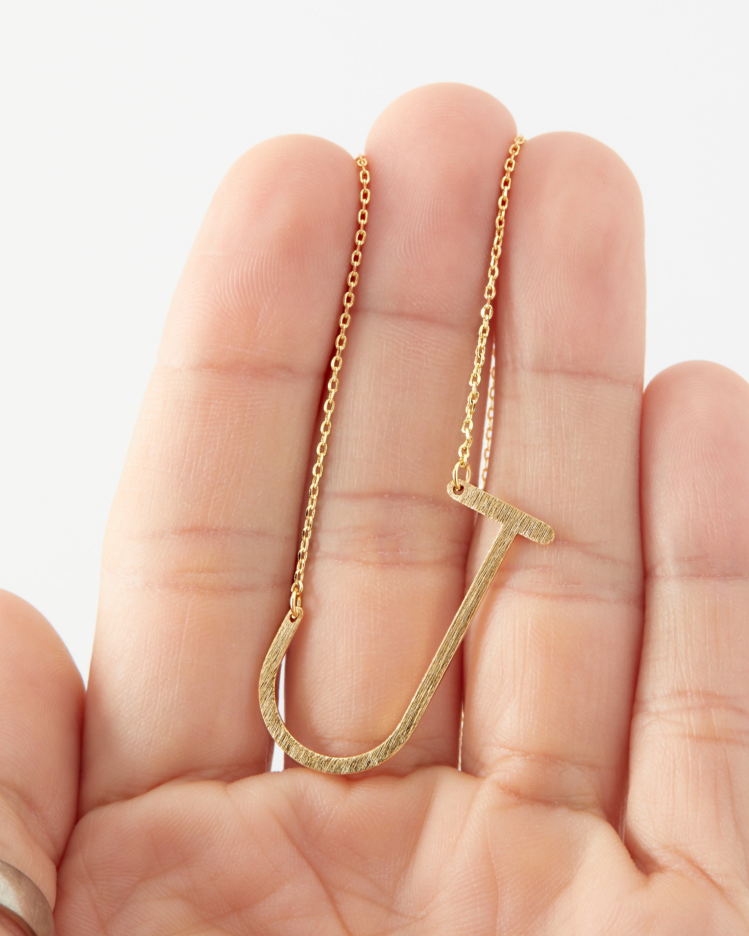 J sideways necklace Clearance