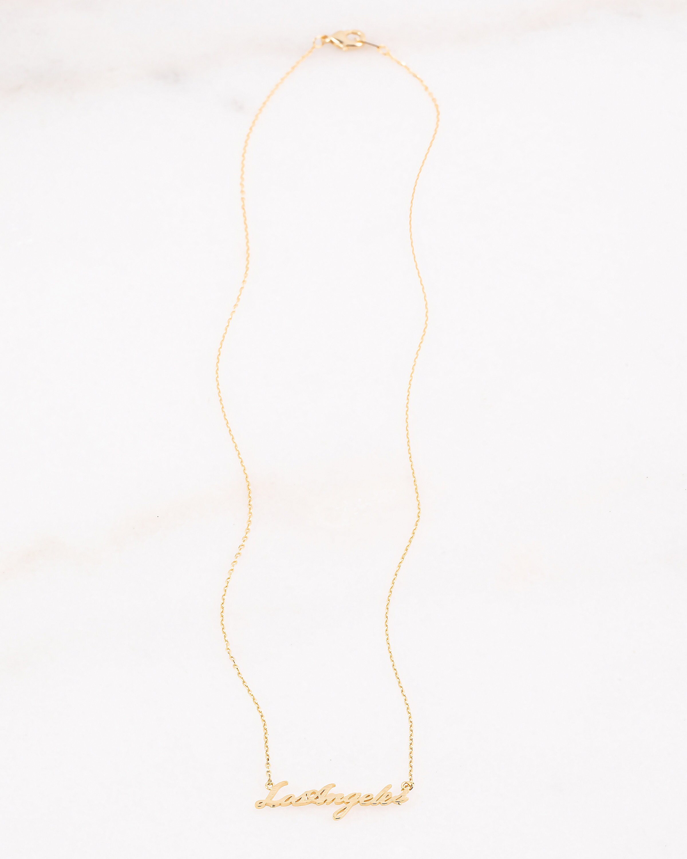 18K Gold Plated Los Angeles Necklace Gold Necklace City of Etsy