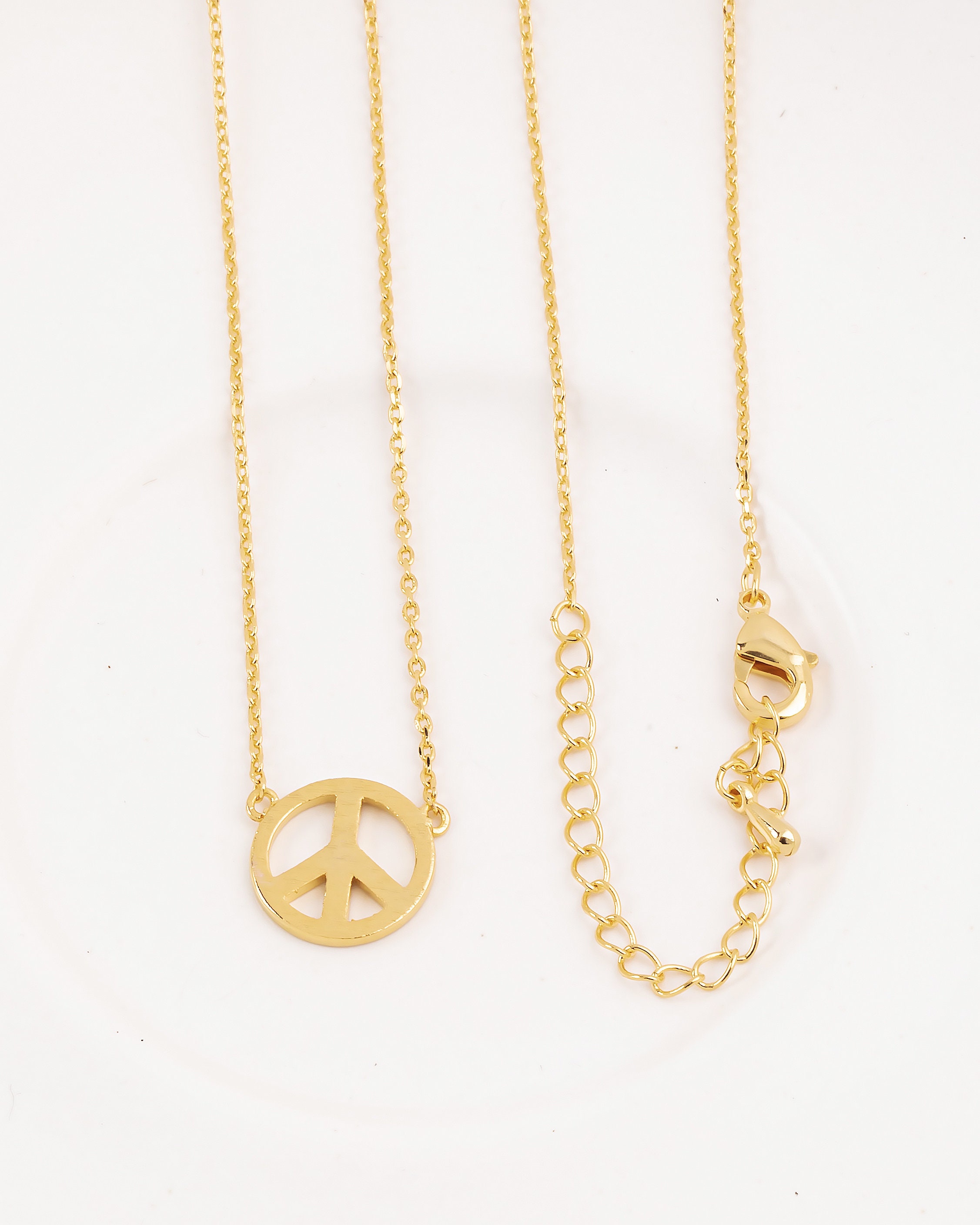 Gold-Tone Peace Reversible Pendant Necklace