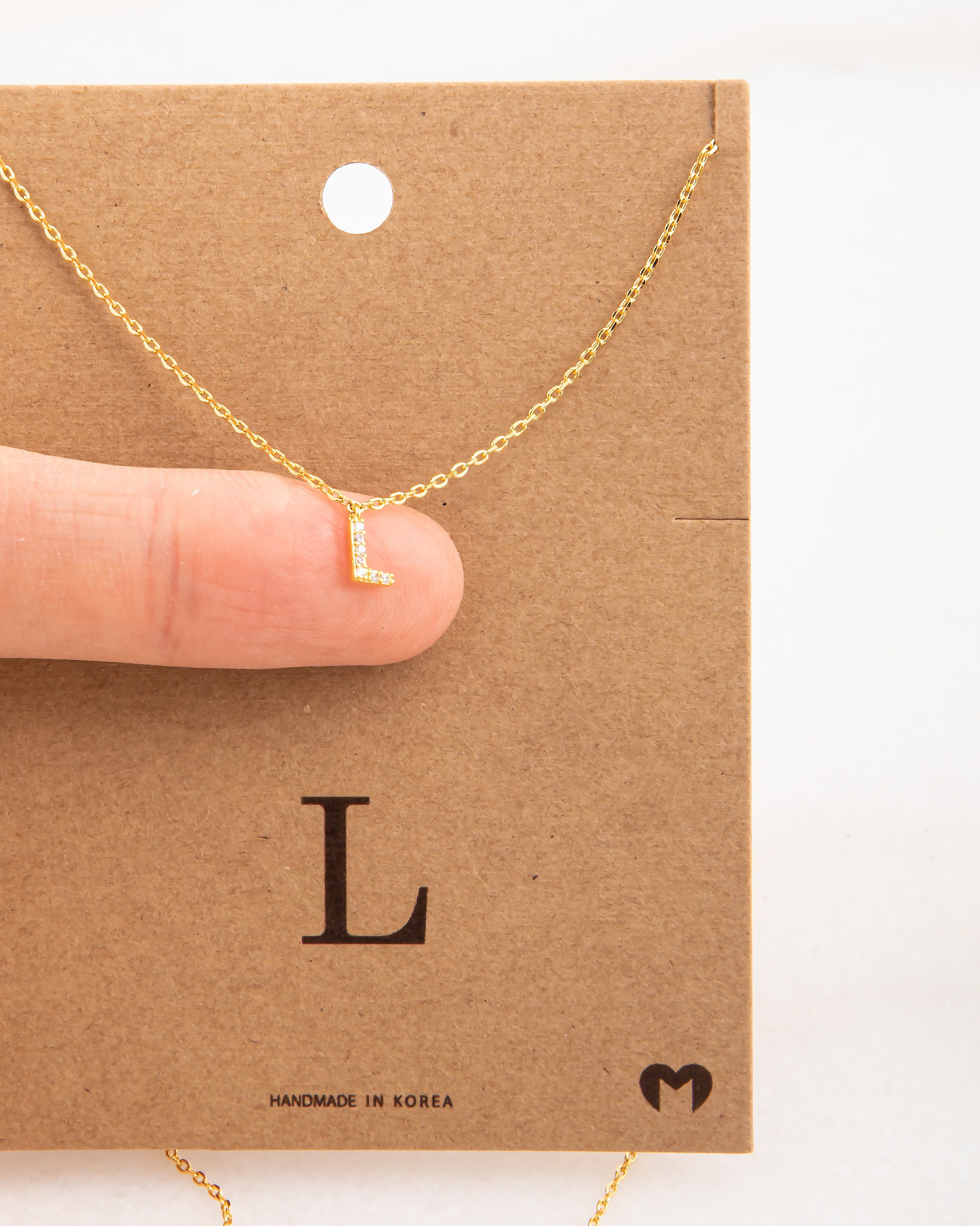 Initial Letter L Necklace Gold Diamond Pendant Gift For Her – Shiree Odiz