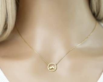 18K Gold Dipped Gold Mountain Cutout Necklace | 18K Gold Dip | Dainty Necklace | Mountain Pendant | Snow Necklace | Gift Idea | Handmade