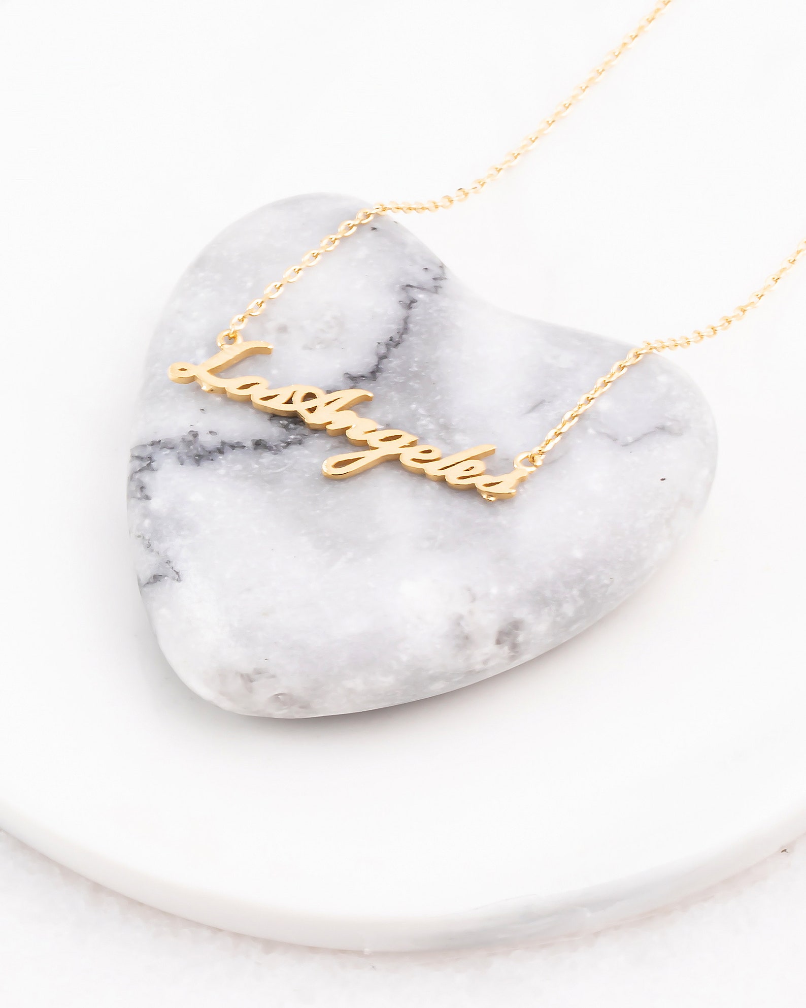 18K Gold Plated Los Angeles Necklace Gold Necklace City of Etsy
