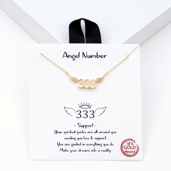 18K Gold/Silver Dipped Dainty 333 Necklace | Angel Number 333 | Support Necklace | Gold Necklace | Gift Idea for Woman | 333 Necklace