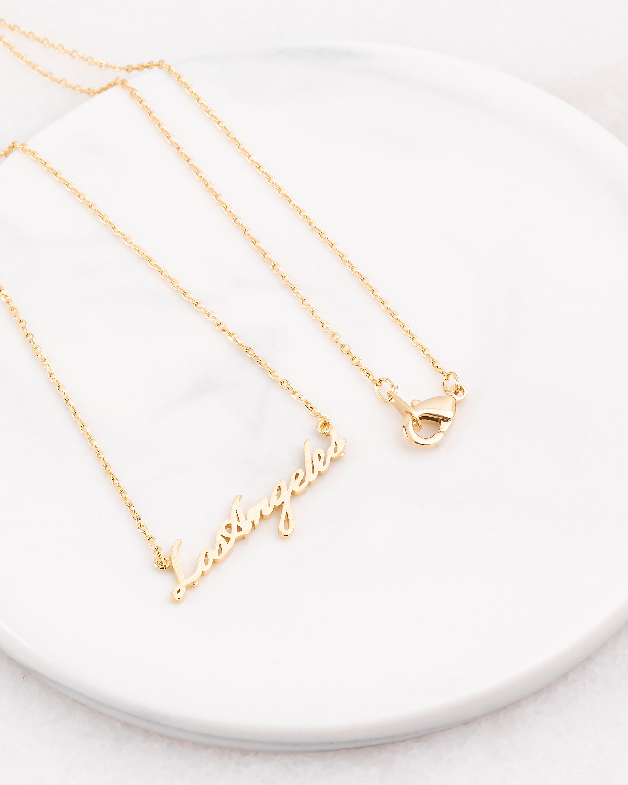 18K Gold Plated Los Angeles Necklace Gold Necklace City of Etsy