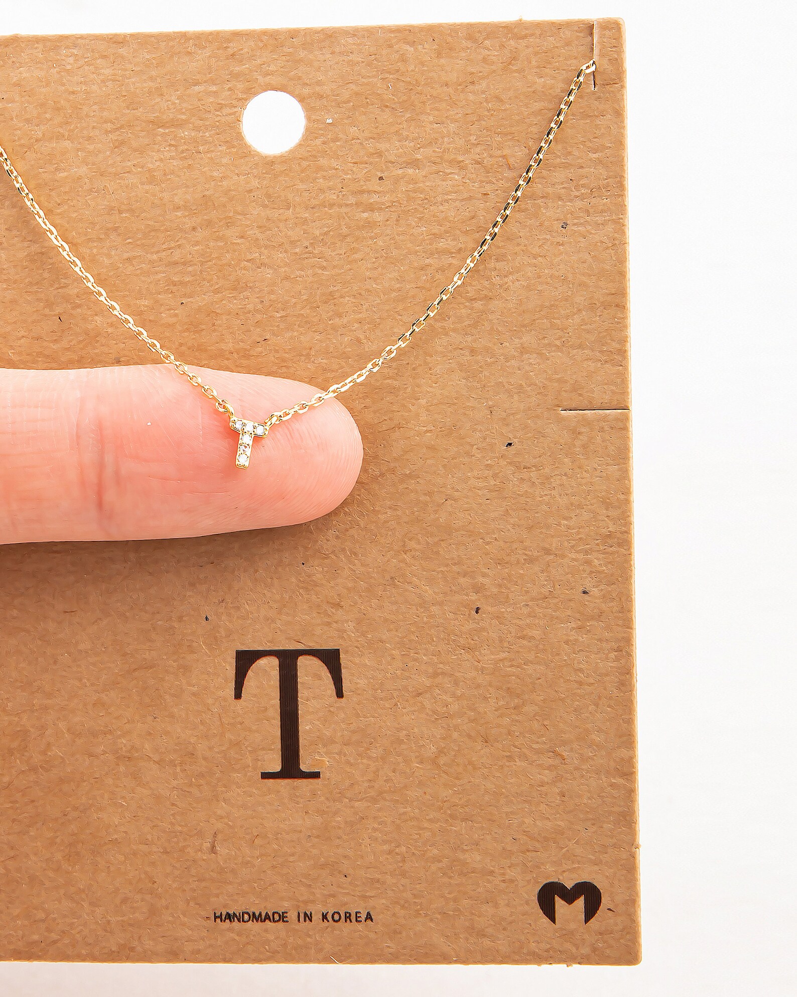 18K Gold Dipped Jeweled Initial T Necklace Letter T Dainty Etsy