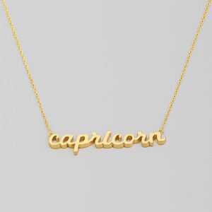 14K Gold Dipped Handwritten Capricorn Pendant Necklace | December 22nd - January 19th | Gold Zodiac Symbol Necklace | Gift Idea for Her