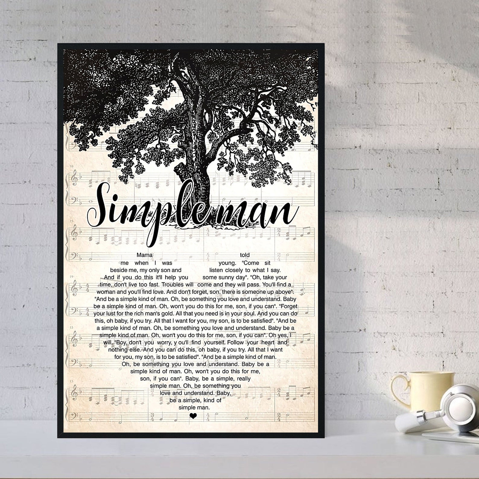 Simple Man Lyrics Poster Wall Art Wall Decor Printable Wall Etsy