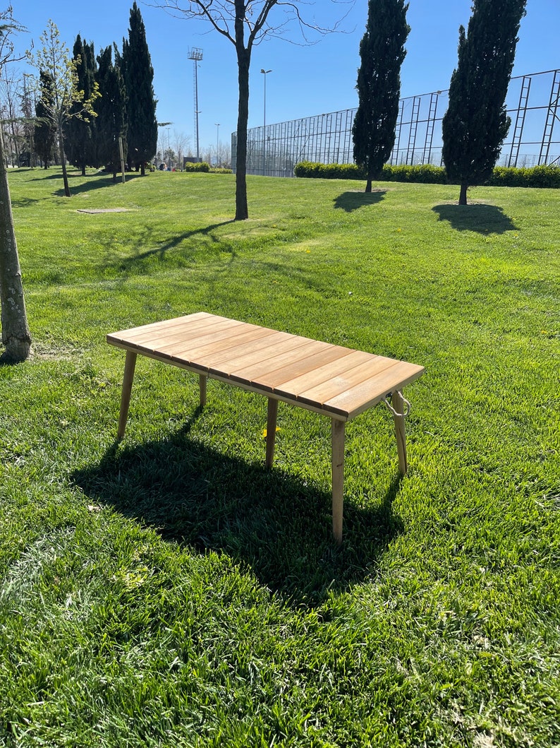 wooden table,44 ınc 22 ıncpicnic table, folding table, boho picnic , wooden gift ,portable table,Boho picnic table,Thanksgiving gift image 8