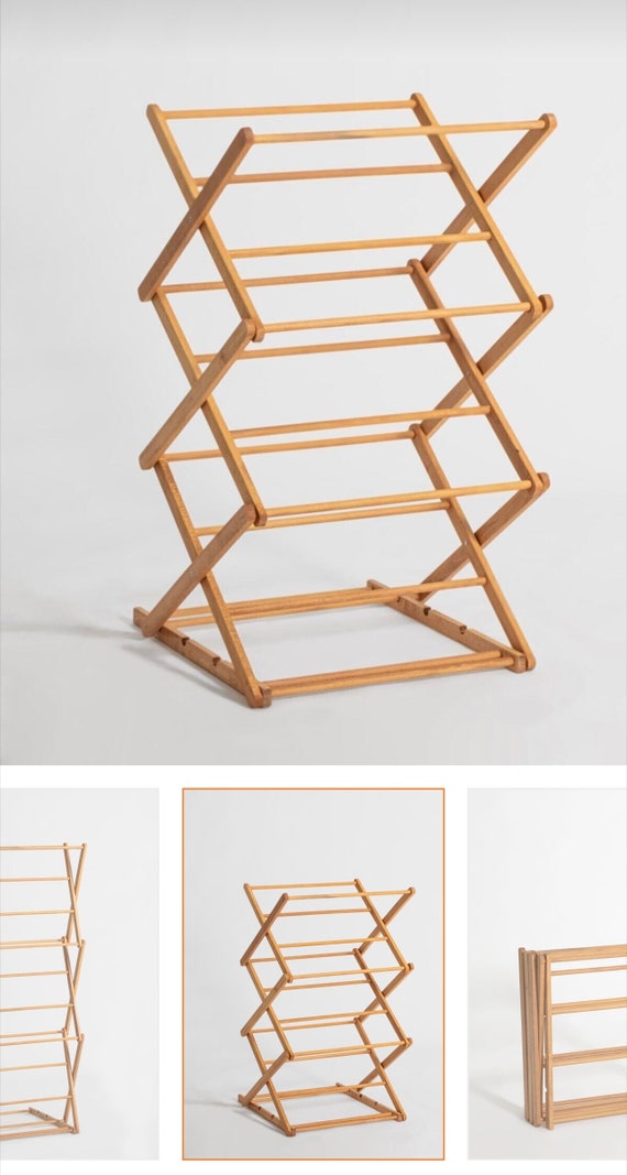 Laundry Clothes Drying Rack-design-portable & Folds up for Easy Storage-all  Natural-natural Gift for Mother-wooden Rack Mother's Day 