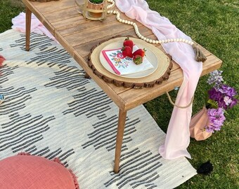 Valentine day gift(44 ınc - 22 ınc)picnic table,folding table, boho picnic , wooden gift ,portable table,Boho picnic table,Thanksgiving gift