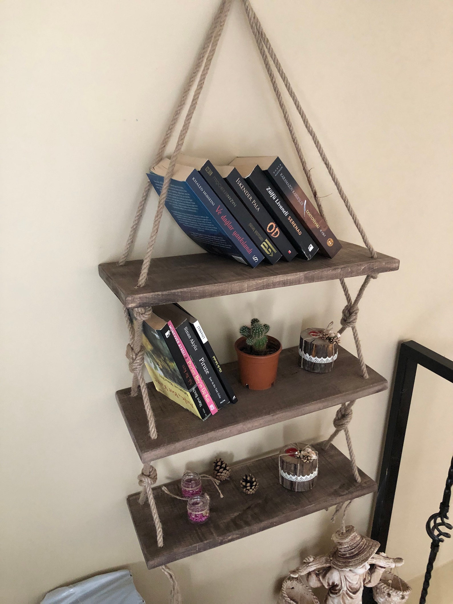 Bookcase Bookshelf Wooden Decorative Design Special Process Etsy