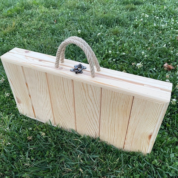 Naturholztisch, Lagertisch, Geburtstagsfeiertisch, Partytisch aus Holz, Strandtisch, Picknicktisch, Autopicknick, Boho-Picknick, tragbarer Tisch