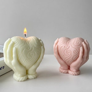 Lace Heart Candle Cup Silicone Mold Diy Gypsum Cement Heart - Temu