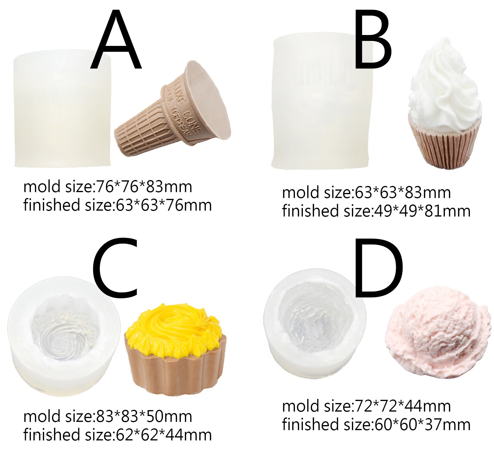Ice Cream Cone Mold Ice Cream Mold Food Candle Mold Cone Etsy