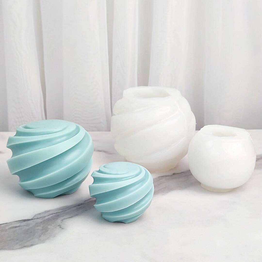 Candle Mold Spiral Ball Candle Mold Fondant Etsy